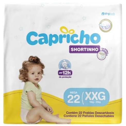 Fralda Capricho Shortinho Mega XXG com 22 Tiras