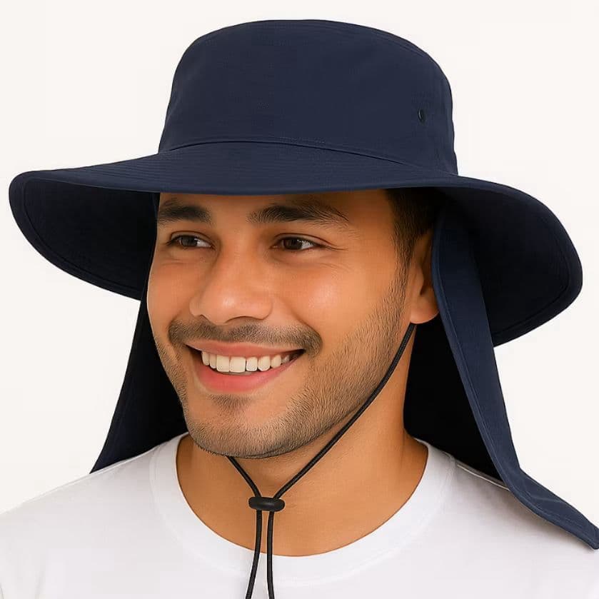 Chapéu Pescador Australiano de Pesca Com Proteção de Pescoço Conta Sol Uv400