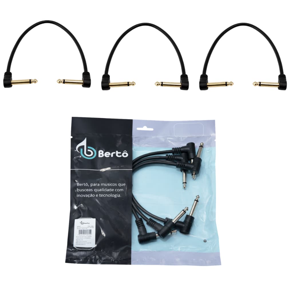 Cabo P10 L X P10 L Pedal Pedaleira Fonte Mono 25cm 3 Peças