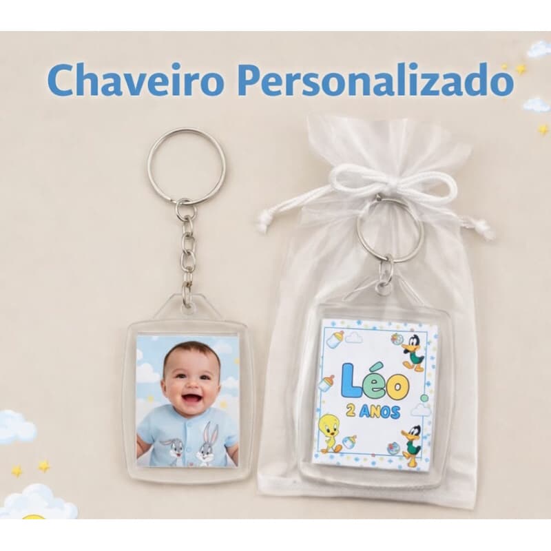 Chaveiro de Acrílico 3x4 Personalizado - Lembrancinha  10/15/30/50 - Qualquer tema