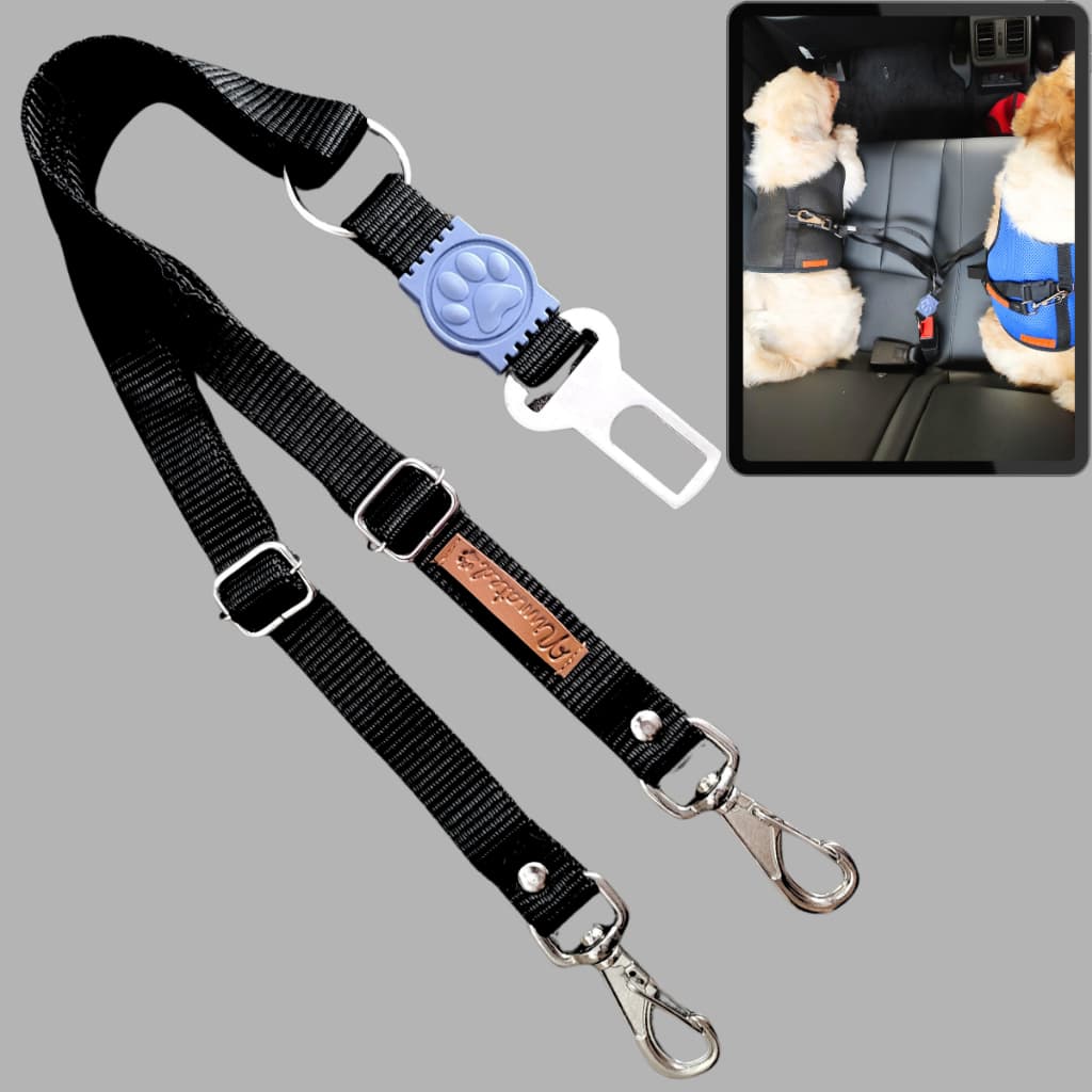 Cinto de Segurança Duplo para 2 Cachorros