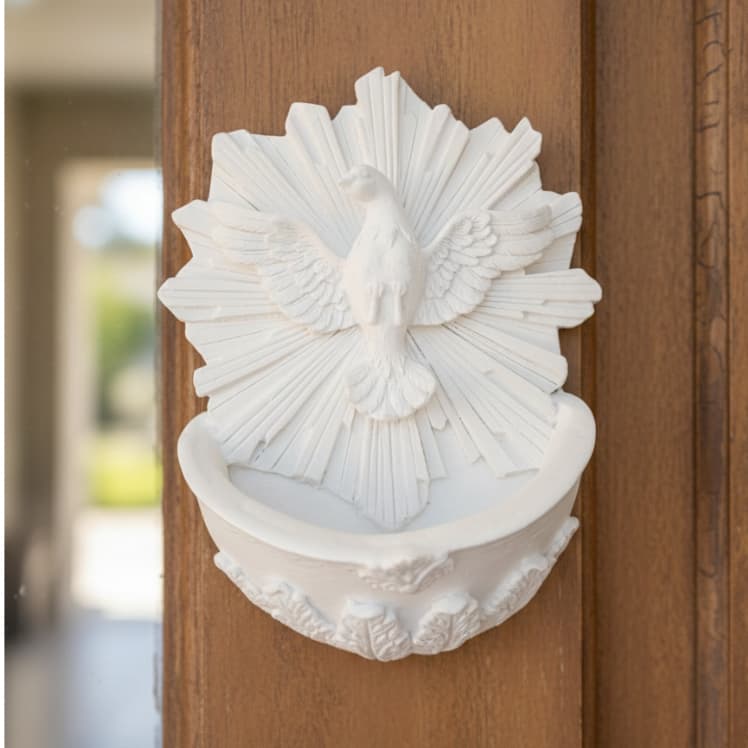 Aplique Divino C/ Pia Resina Decoração Lembrancinha Artesanato 14X11