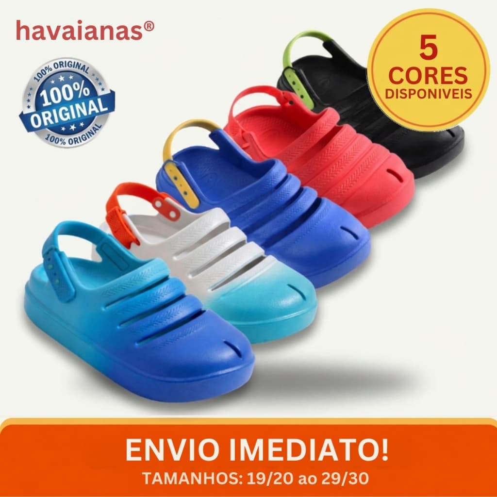 Chinelo Sandalia Clog Infantil Bebê Antiderrapante Confortável Original