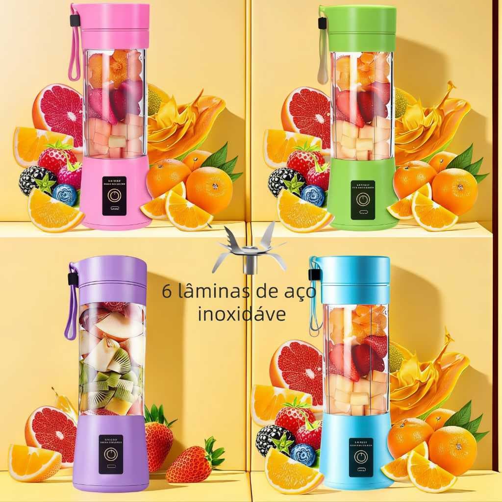 Mini Liquidificador Portátil Usb Juice Cap Take Shake 6 Lâminas Recarregavel