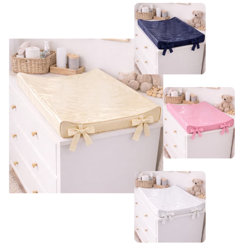Trocador Americano Anatômico Cômoda Bebê 55x40 Impermeável Plastificado Menina Menino Cores lisa