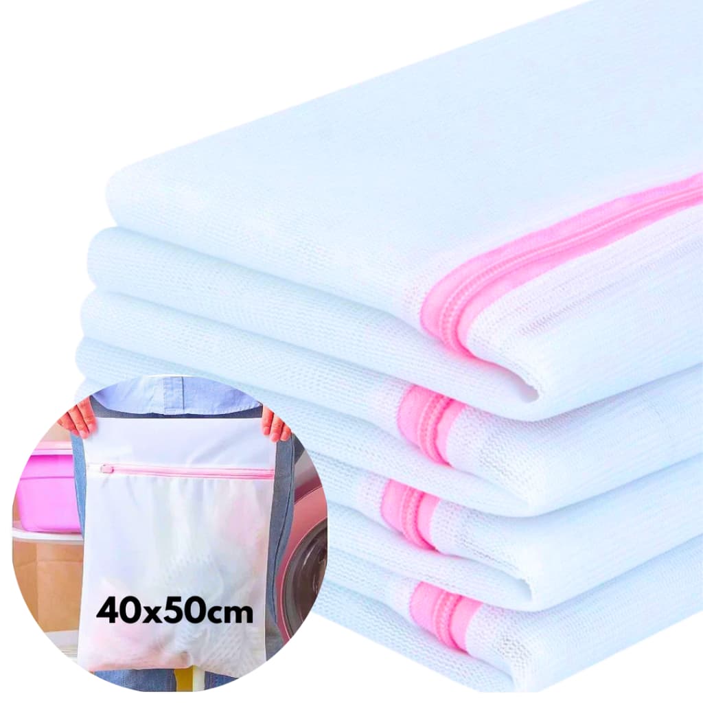 Kit Saco Lava Roupa Delicada Máquina Saquinhos Com Ziper Proteção E Organização 40X50 C/3 Ou 6Un