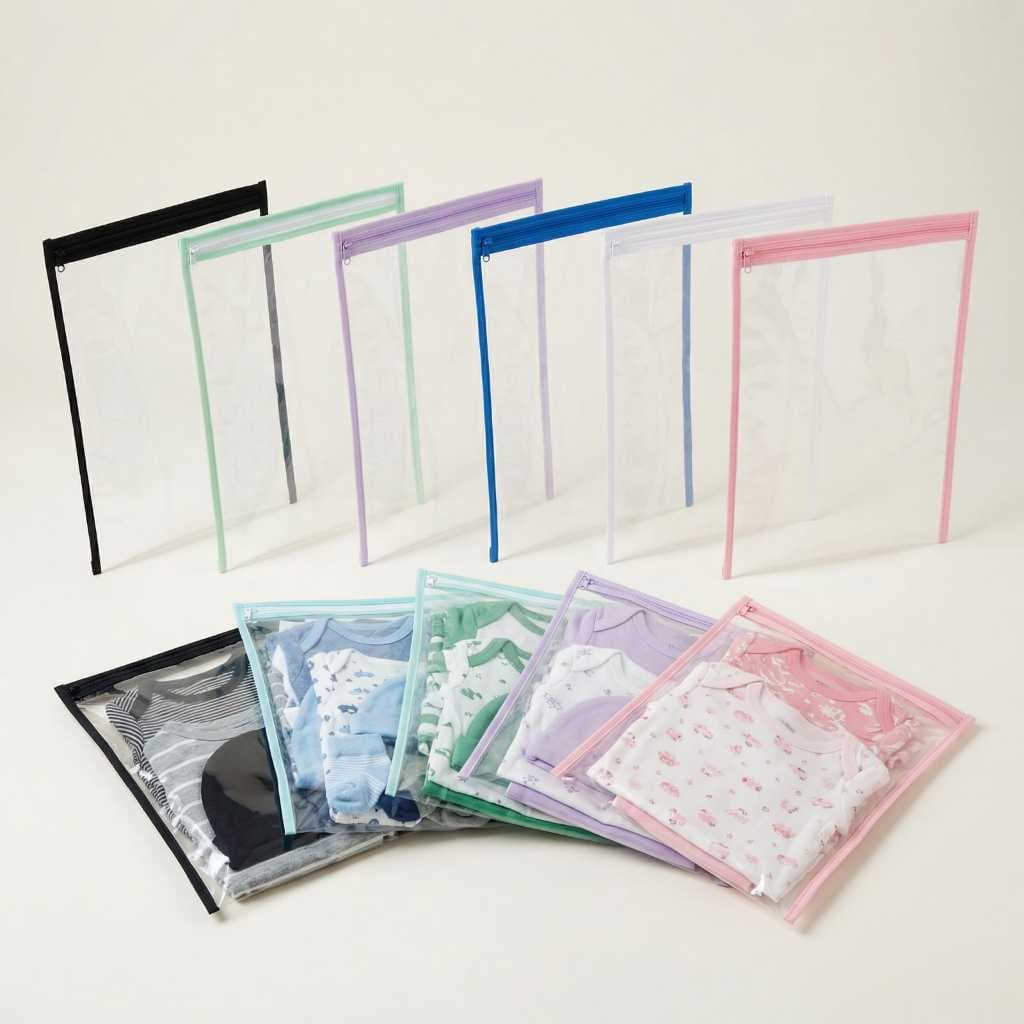 Kit 10 Saquinhos Maternidade Multiuso Organizador Envelope com Zíper.