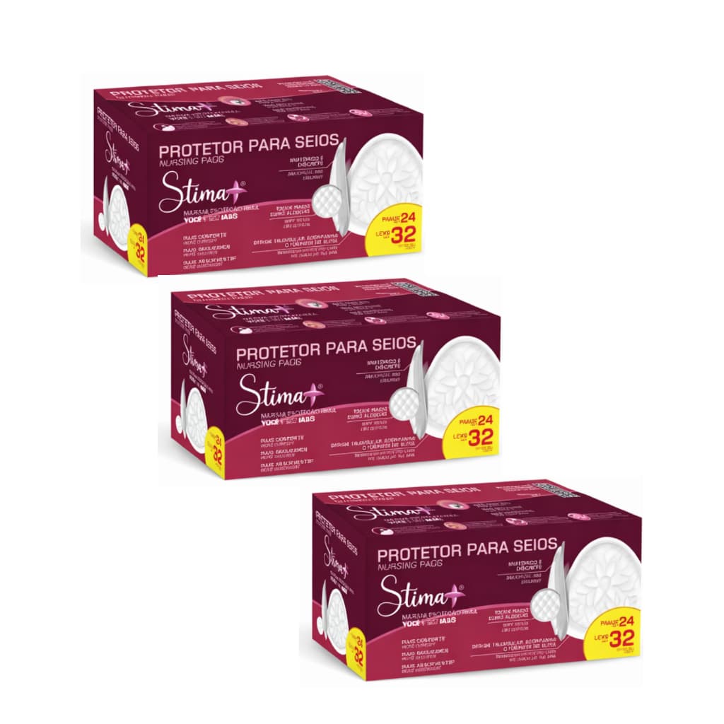 Kit 3 Absorvente Protetor para Seios Stima | 96 Un | Conforto Anatômico