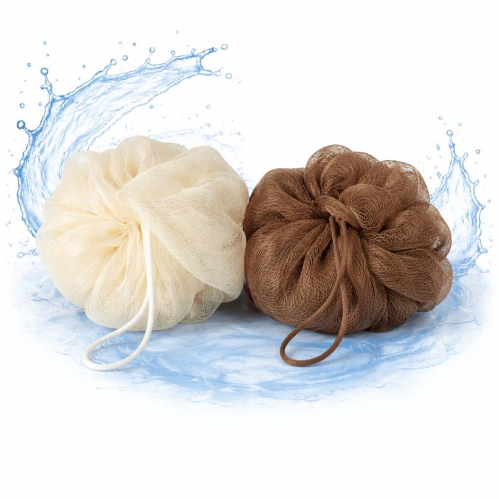 Kit 2 Buchas Esponja Nylon de Banho Macia G Limpeza Esfoliante Cores Neutras Corpo Rosto