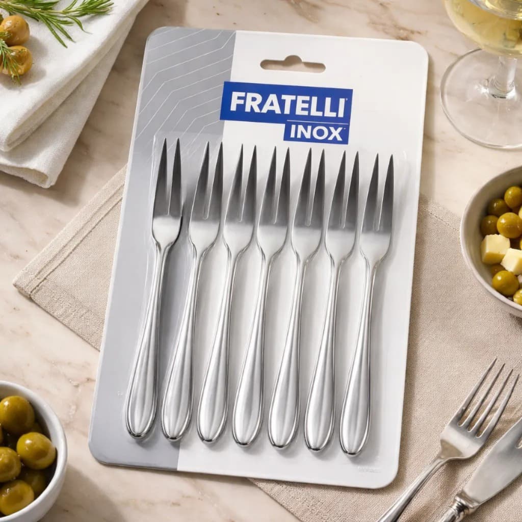 Garfo para petiscos 6 peças Inox Fratelli
