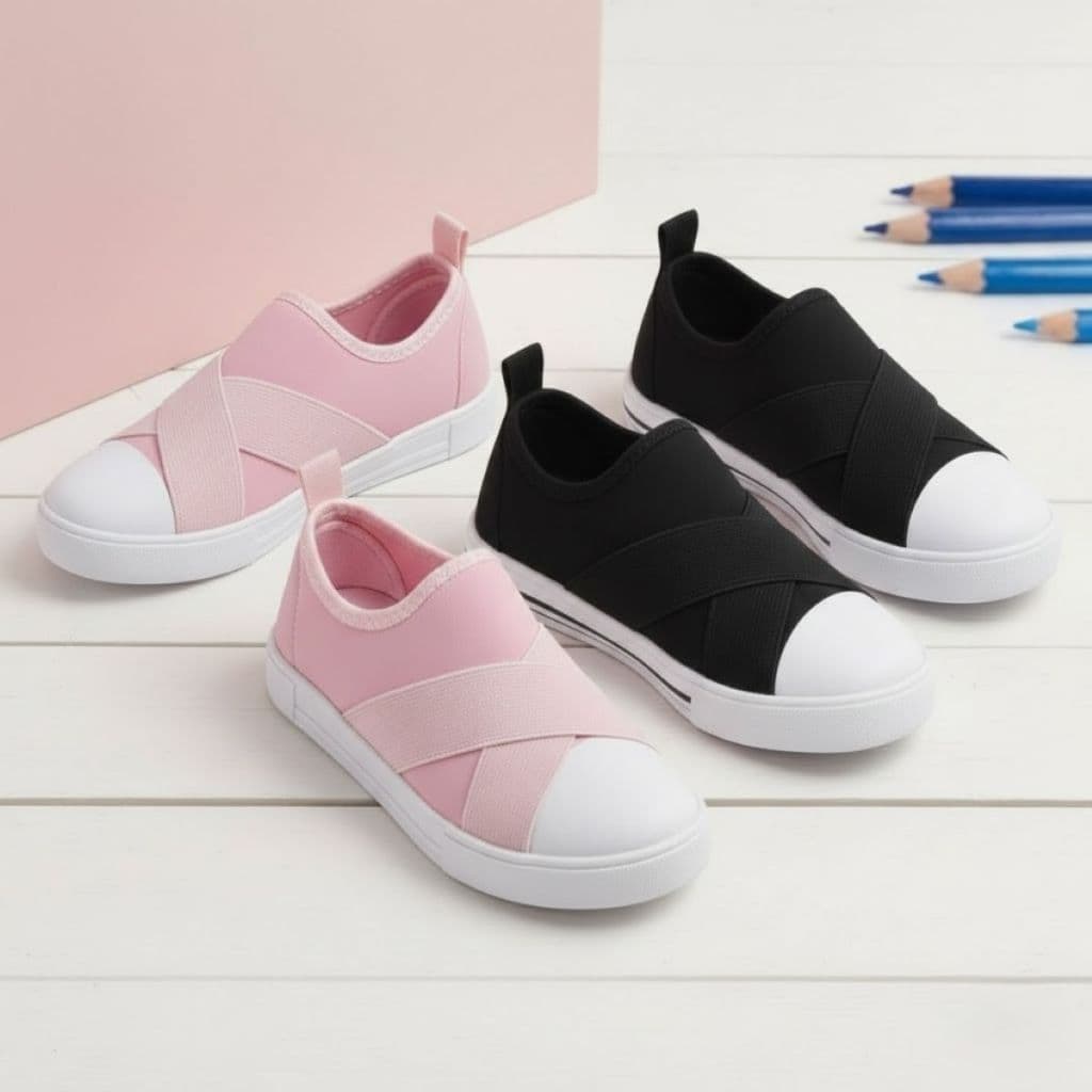 Tênis Infantil Slip On Sem Cadarço Confortável Escolar Menino Menina