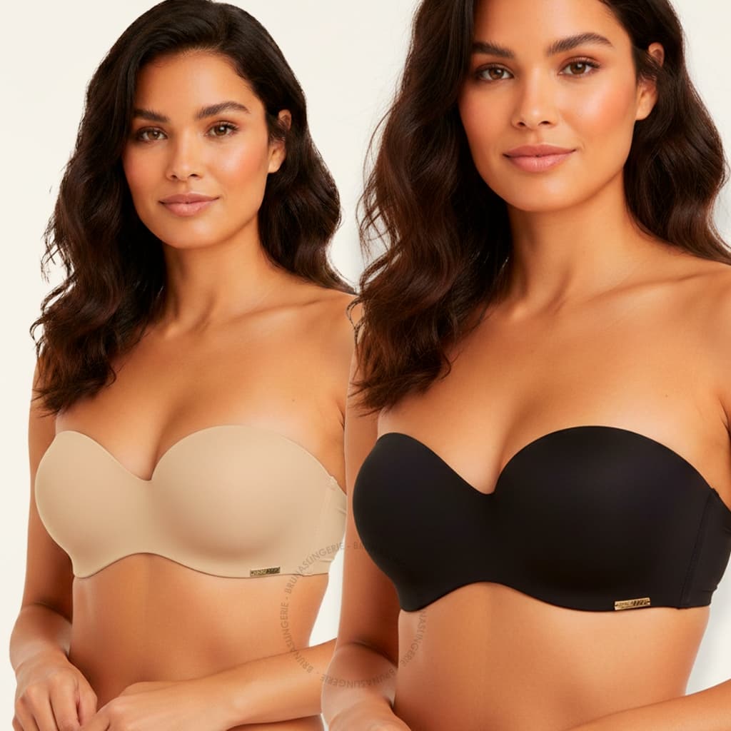 Sutiã Top Tomara Que Caia Alças Removíveis Com Bojo Três Fechos Reforçado Moda Íntima Tendência