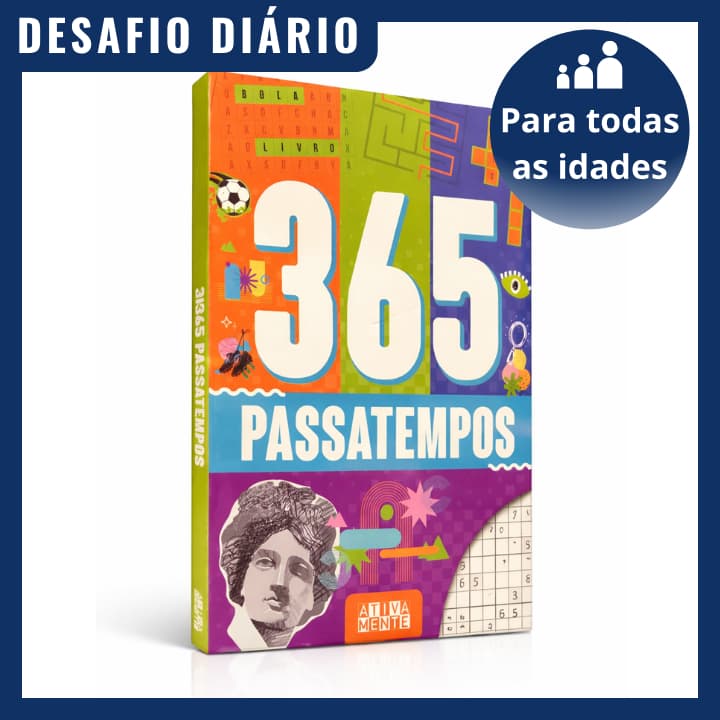 Livro 365 Passatempos Desafio Diário Antiestresse Relaxa e Estimula a Mente