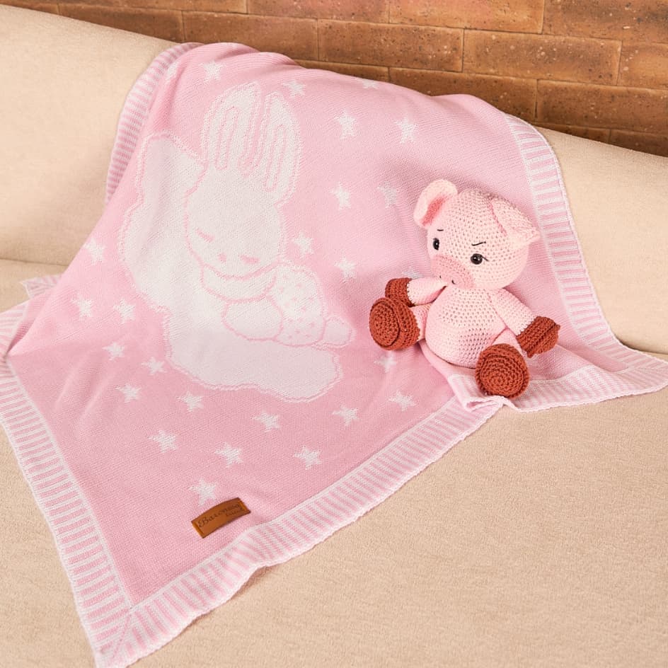 Manta Bebê Tricô Antialérgica Cobertor Berço Saída Maternidade Menino Menina