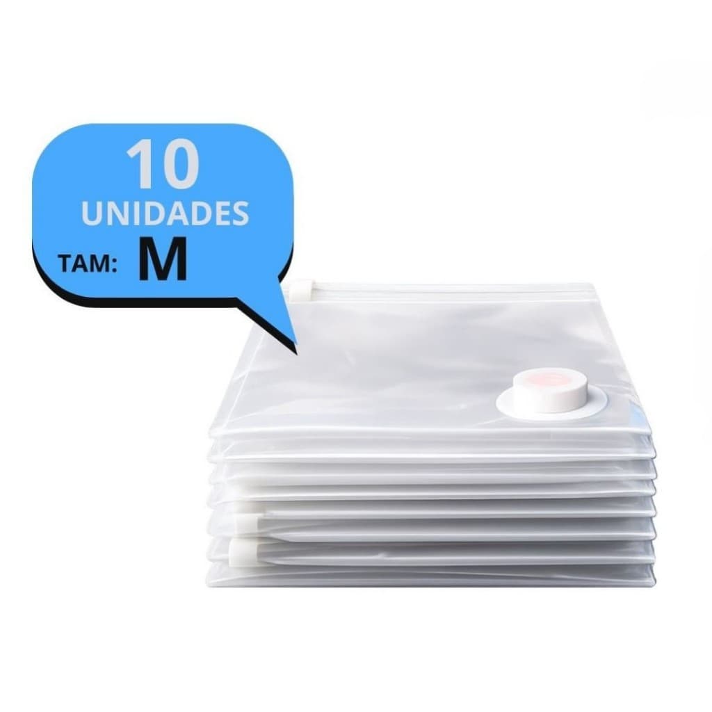 Kit 10 Saco Vácuo 60x80 Organizador Roupa Edredom Cobertor Mala Viagem Guarda Roupa