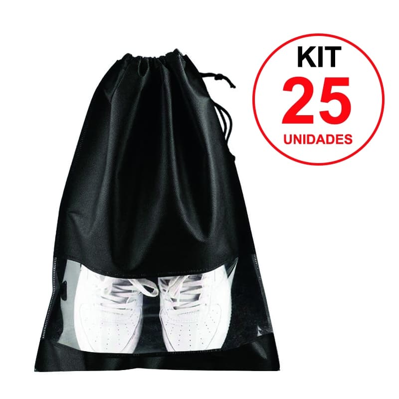 25 Unidades Sacos Com Visor Guardar Sapatos Viagem