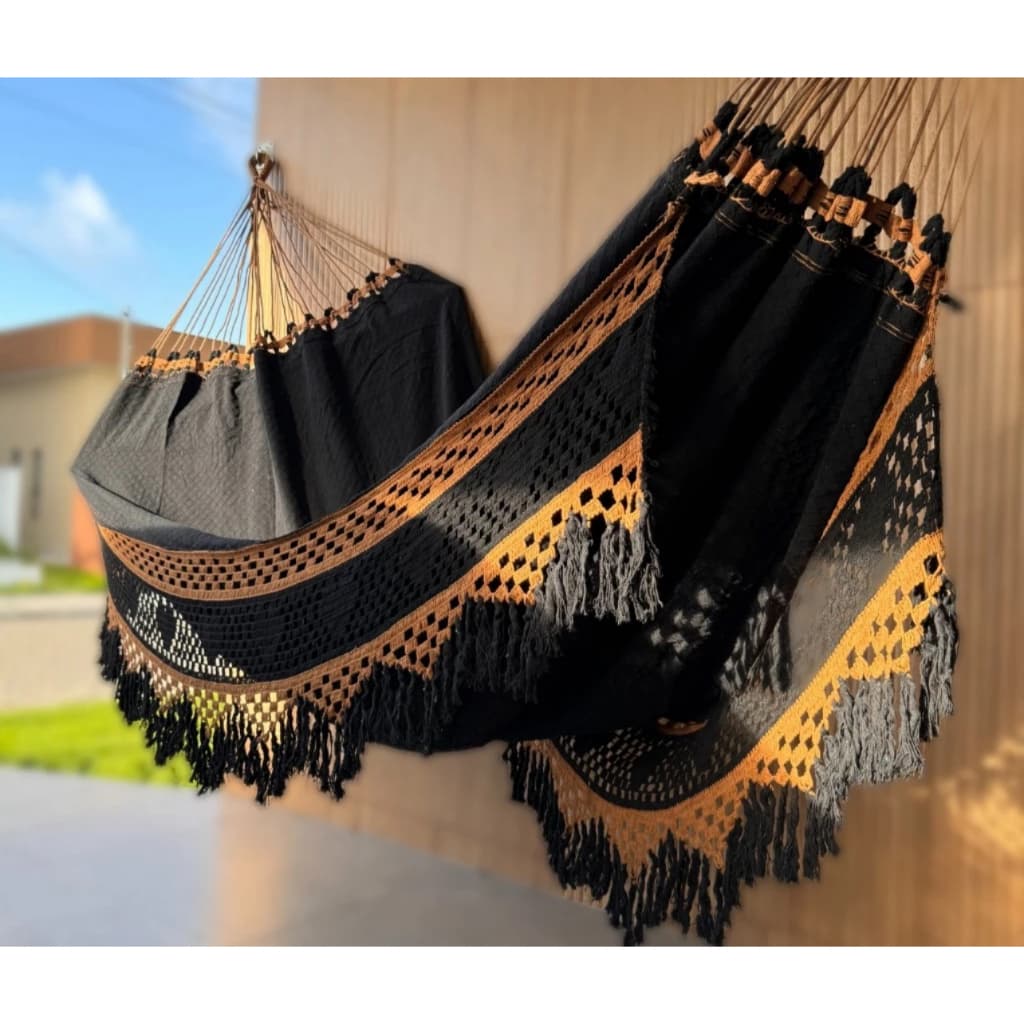 Rede De Descanso Dormir 4,5 Metros Toda Reforçada Até 350kg Bucho De Boi toda artesanal