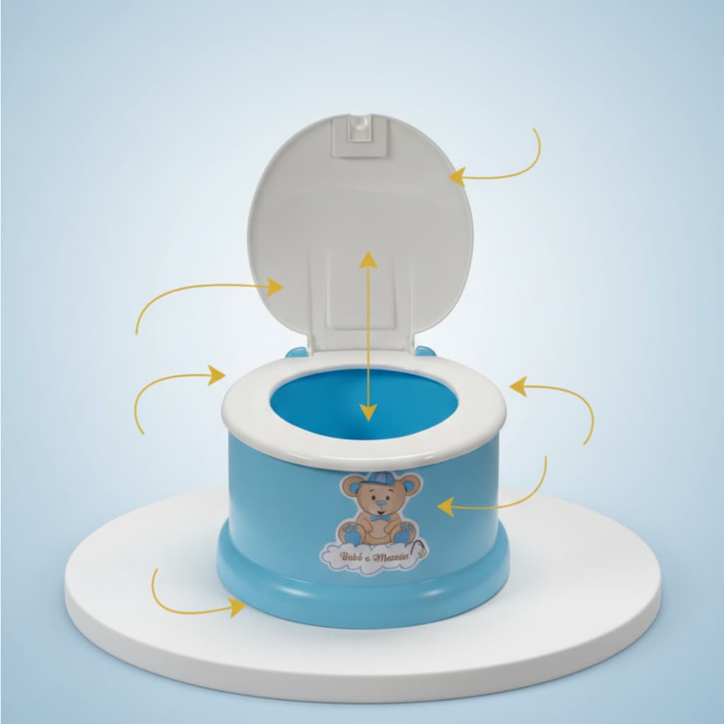 Penico Troninho p/ Bebê Infantil Assento Anatômico c/ Tampa Prático para Uso Diário