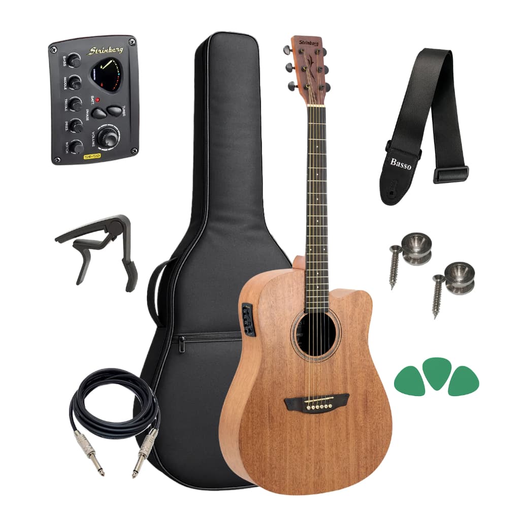 Violão Strinberg Forest Fs4d Mgs Aço Kit Capa Acessorios