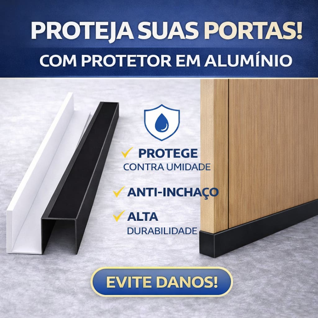 Protetor Porta Aluminio Anti Inchaco Vedacao Umidade Poeira 70cm 80cm 90cm Branco Preto