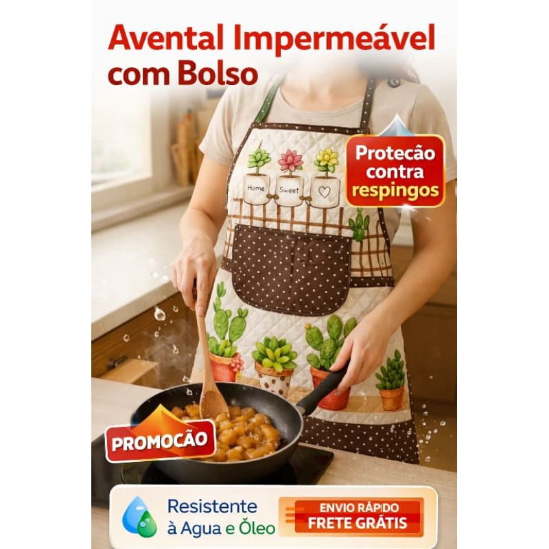 Avental com plástico para cozinha , lavanderia impermeável com bolso feminino e masculino...