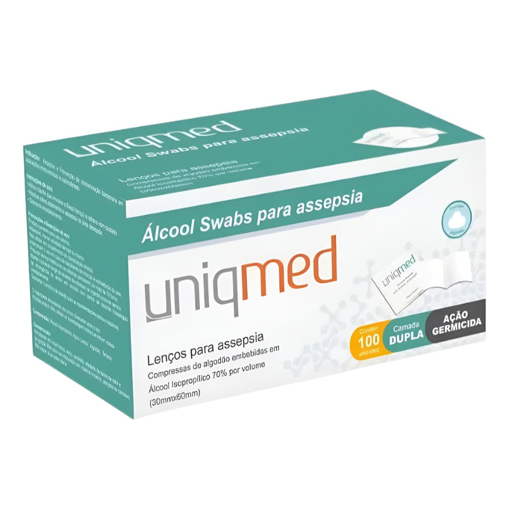Alcool Swab Sachê Lenços/Lenço Umedecido Assepsia 70% Uniqmed