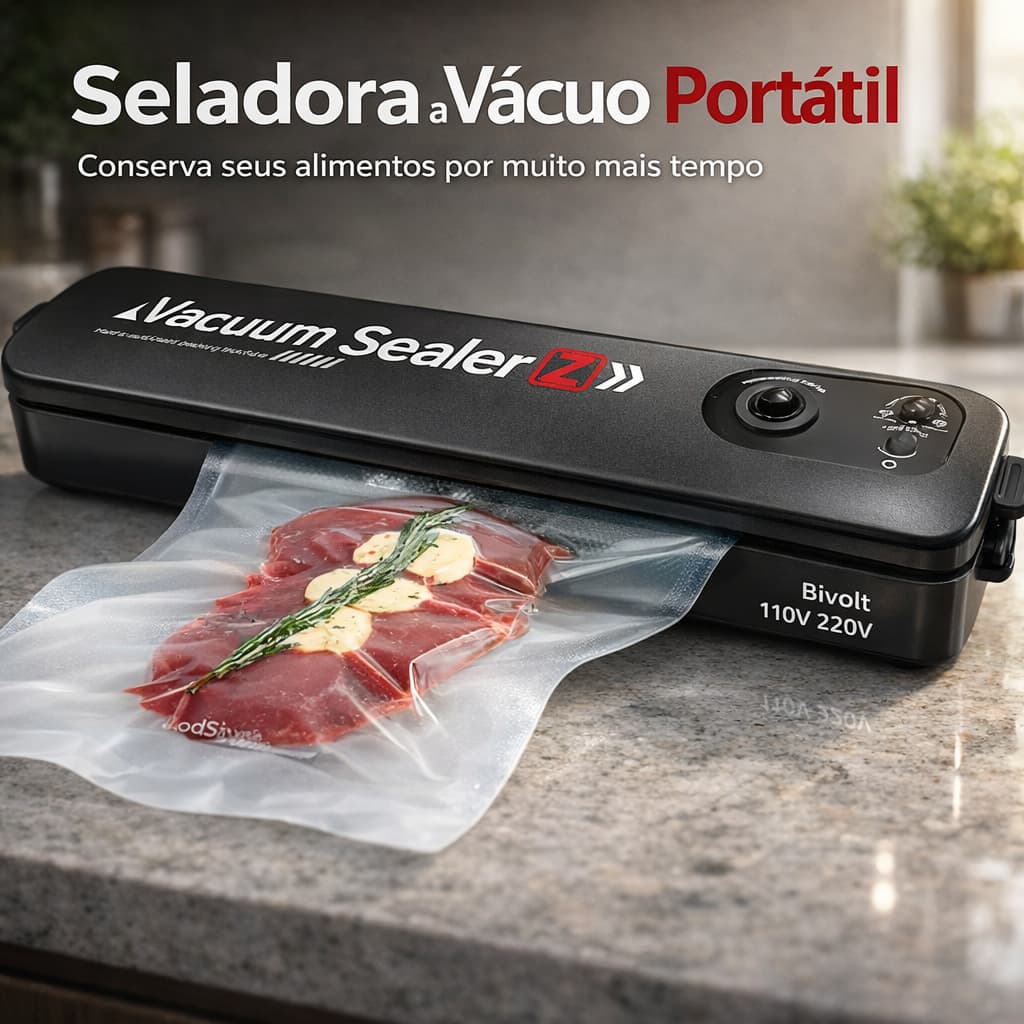 Seladora  Vácuo Elétrica  Alimentos Conserva Carnes Legumes Frutas por Muito Mais Tempo Hermética