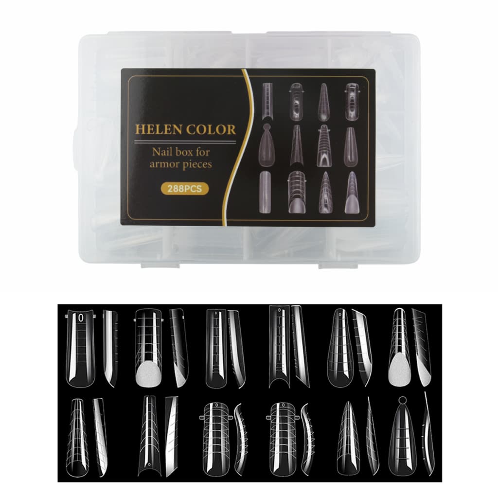 Molde F1 12 modelos em 1 Helen Color Reutilizáveis Manicure Marcação Gel Ápice baixo médio