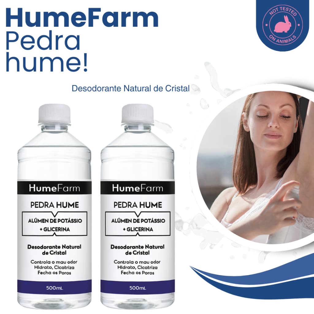 Kits Pedra Hume 500ml Com Glicerina Desodorante de Cristal