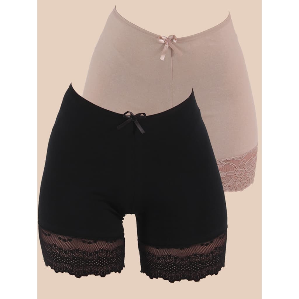 Kit 2 Lingerie Short Perna Ánagua Algodão Penteado