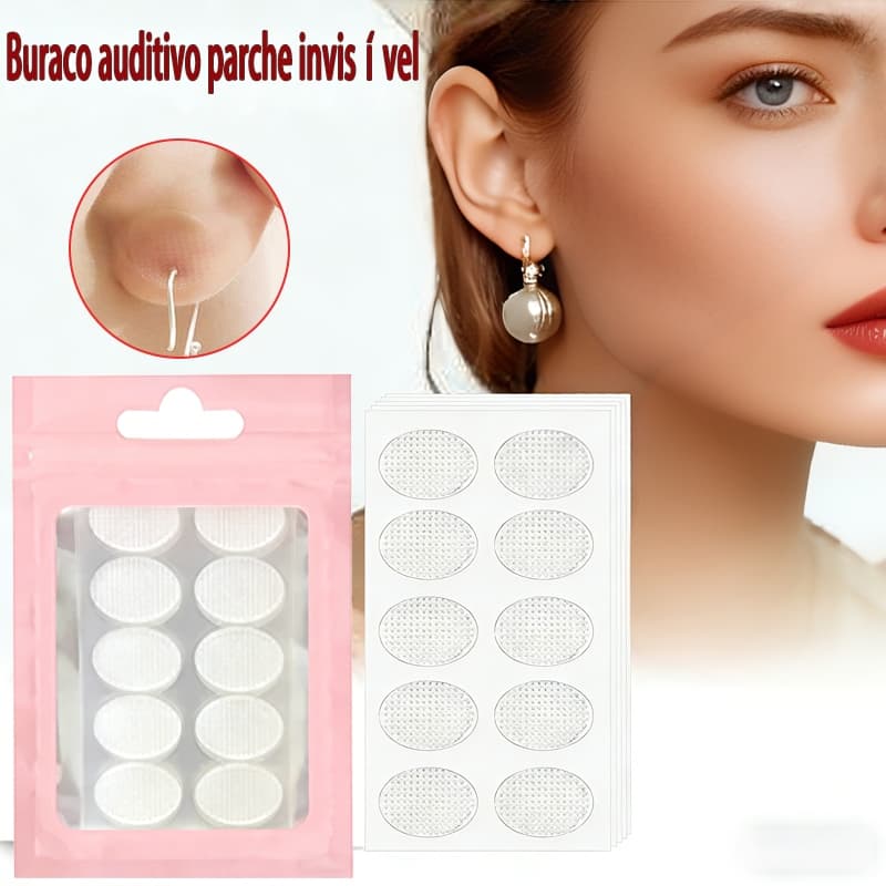 300 Adesivo Sustentação Orelha Rasgada Alongada Lóbulo Machucado Brincos Pesados Prático Invisível
