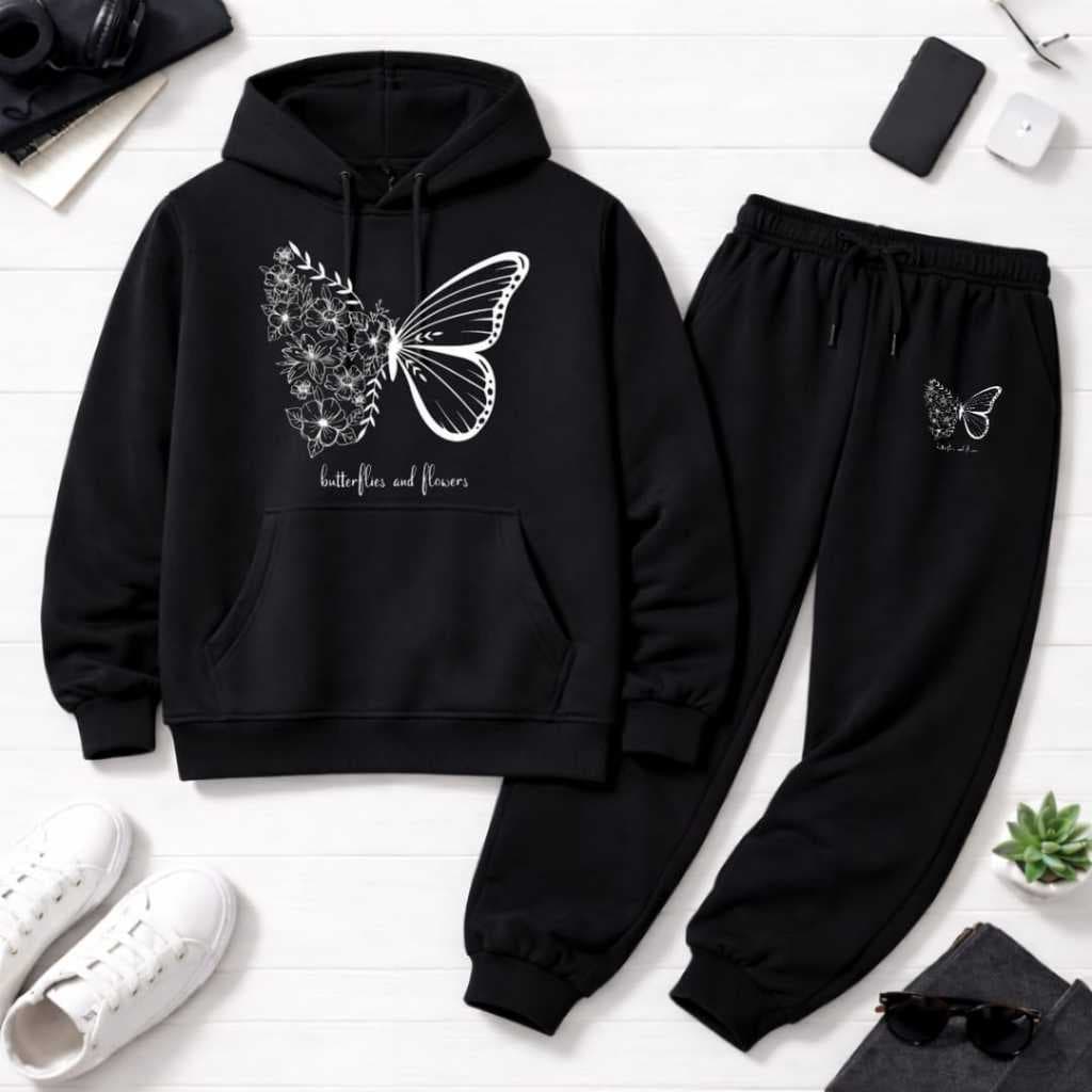 Conjunto de Moletom Infantil e Juvenil Estampado Butter Envio Imediato Abrigo Inverno