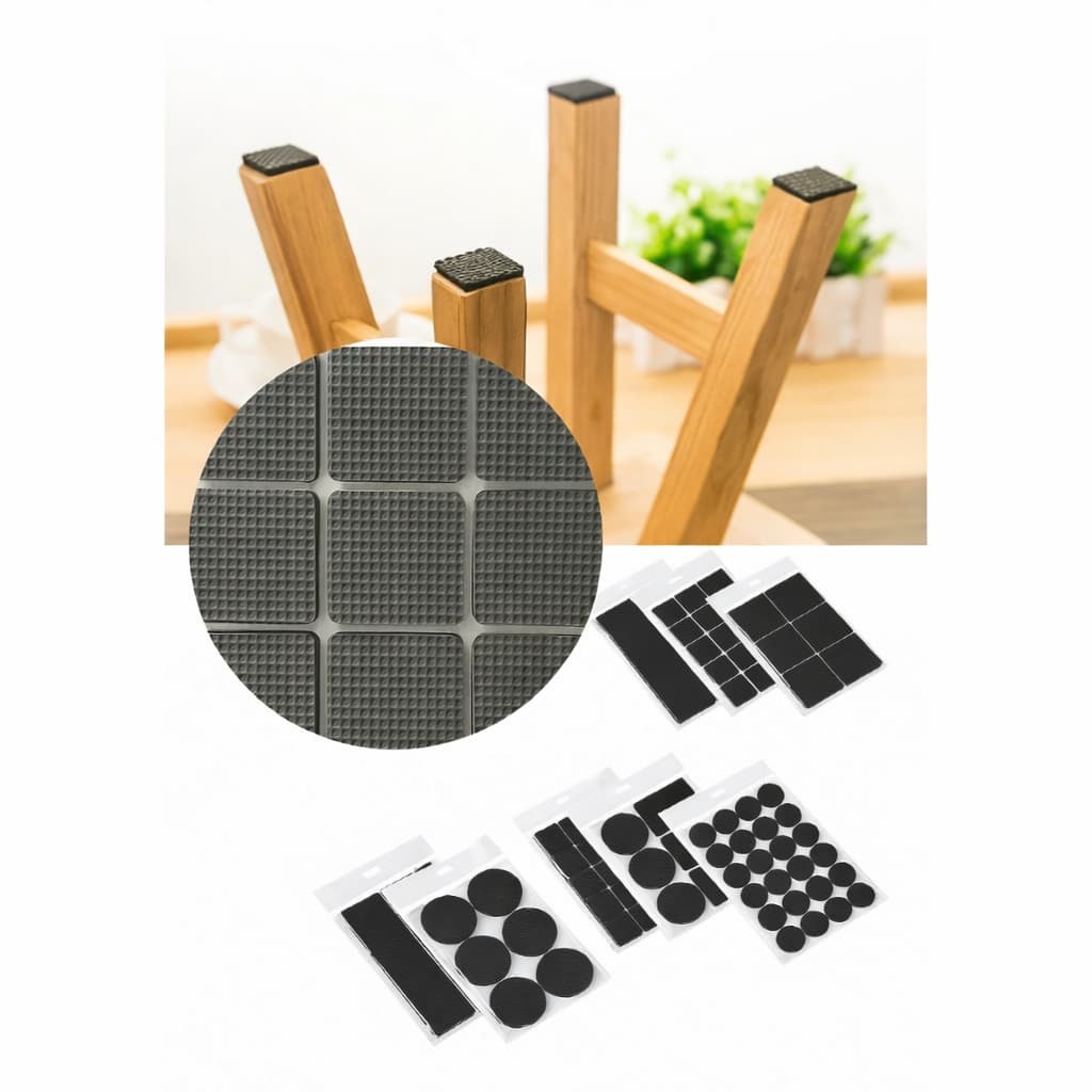 Protetor EVA Adesivo para Pés de Cadeira e Móveis – Redondo, Quadrado e Retangular