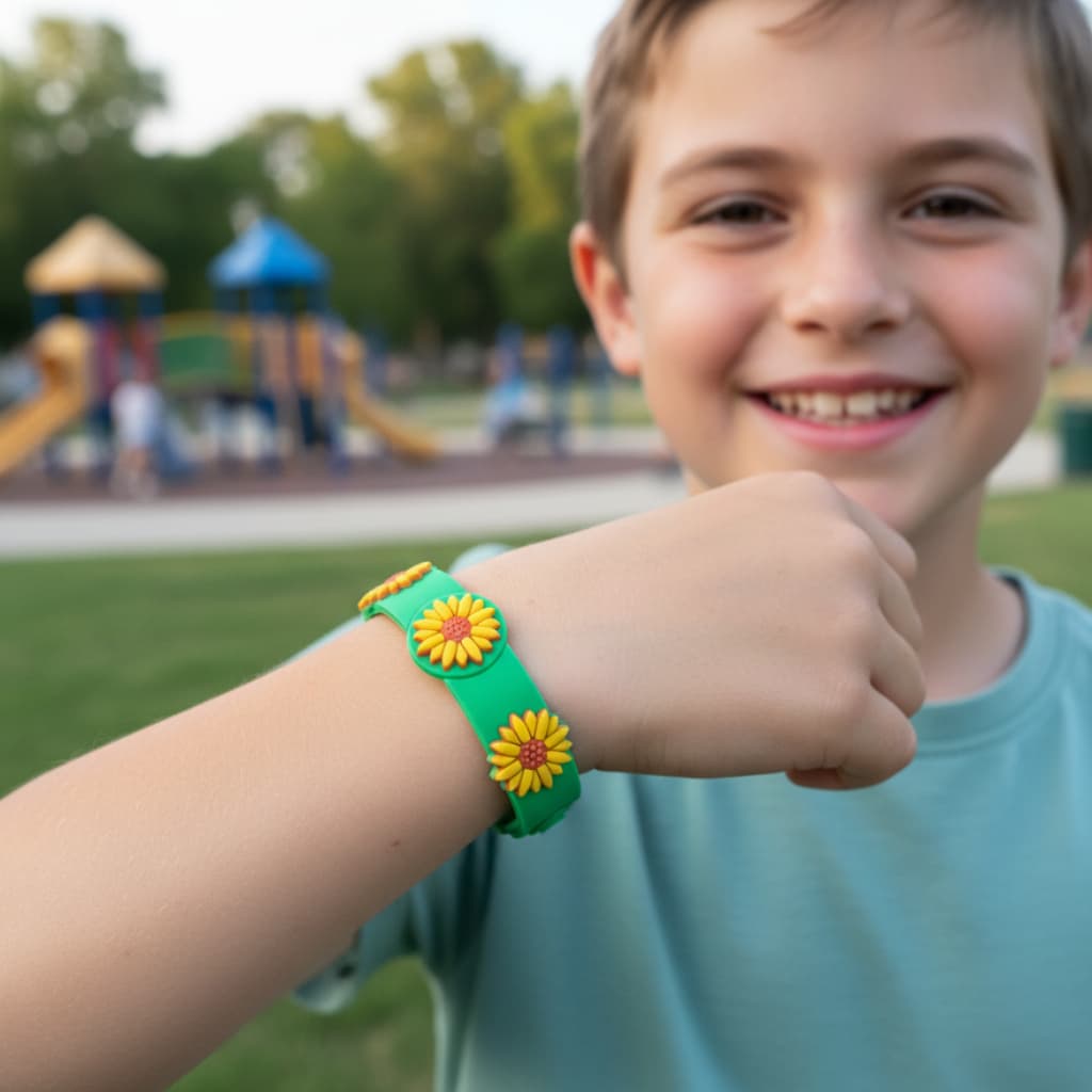 Pulseira Autismo e Girassol Silicone Ajustável Identificação Inclusiva
