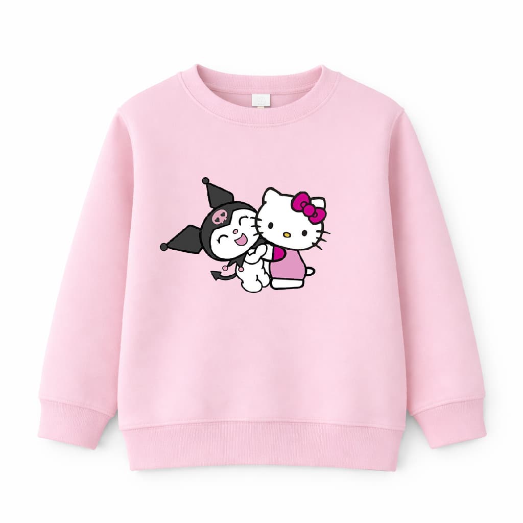 Moletom Careca Infantil Hello Kitty Kuromi Blusa de Frio Juvenil Menina Escola Inverno