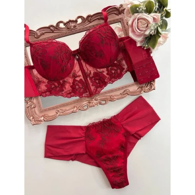 lingerie cropped tule bordado conjunto lingerie sexy luxo sensual langeri linha noite ( camila)