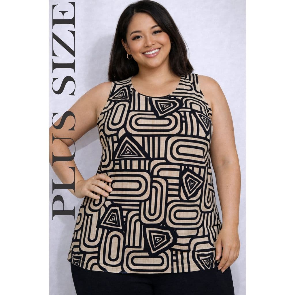 Regata Plus Size Feminina Estampada Malha Liganete Premium Plus