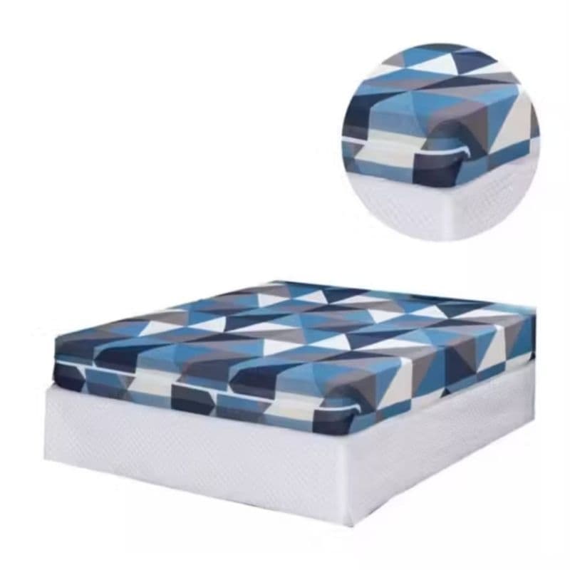 Capa de Colchão Casal/Solteiro  Com Zíper Estampada Tecido Resistente Lavável