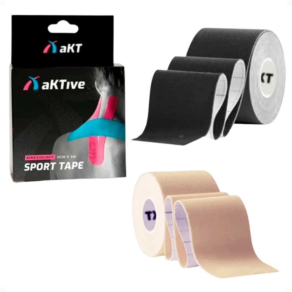 Kit 2 Bandagem Elástica Fita Kinesio Tape Elástica Fisioterapia Funcional Adulto Kinesiology Sport