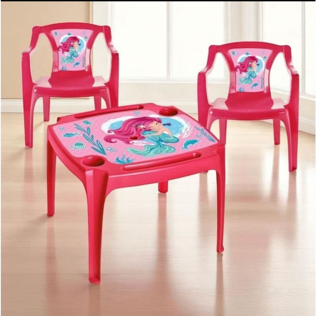 Mesa Infantil Com 1 e 2 Cadeiras Para Estudos Desenho Lanches E Atividades