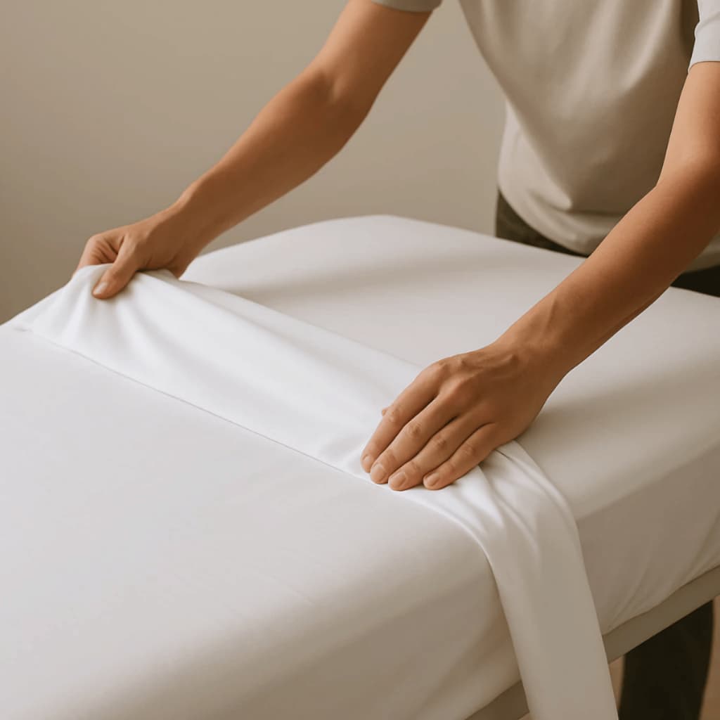 Lençol para Maca Percal 200 Fios Spa Clínica Estética Para Macas Fixa e Móvel Tecido Lavável