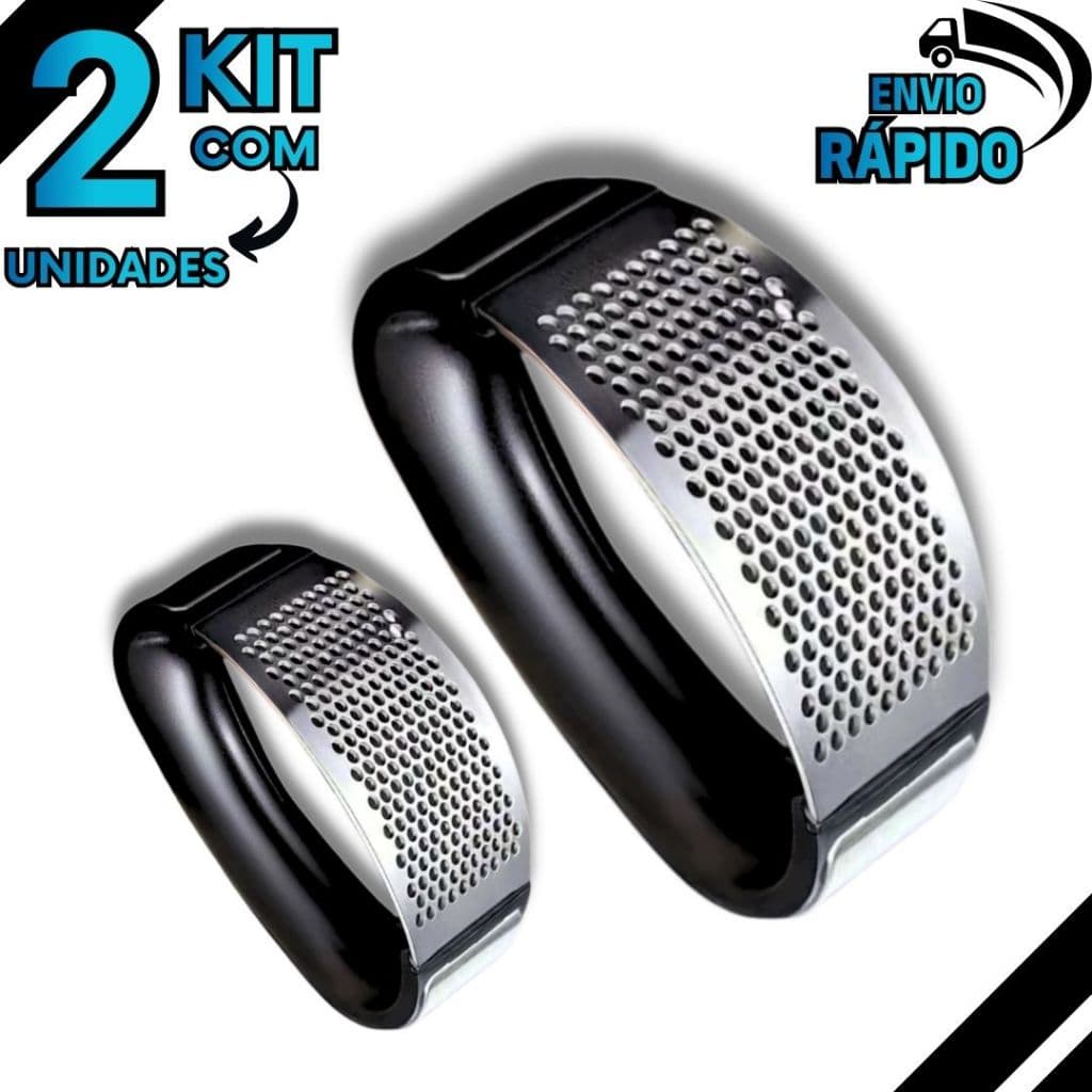 Kit com 2 Espremedor de Alho Inox Utensílio de Cozinha Prático