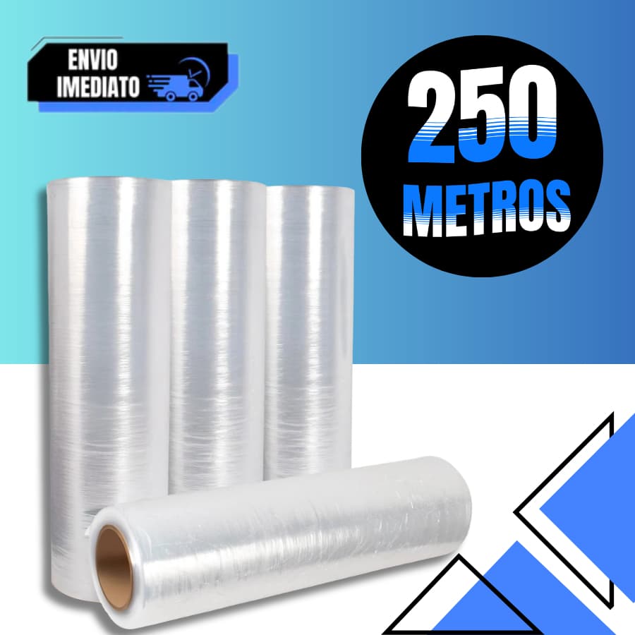 Filme Stretch Profissional 50cm x 250 metros  - Transparente – Alta Qualidade p/ Logística & E-commerce
