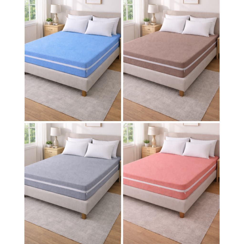 Capa de Colchão Solteiro Casal em Poliéster com Zíper Proteção Durabilidade
