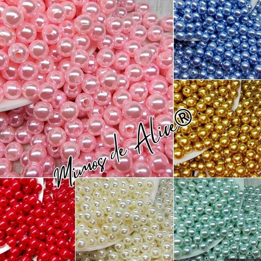 Aprox. 500/1000 pçs Perola Candy Color Várias Cores 8 mm Cor única bijuterias artesanato terços