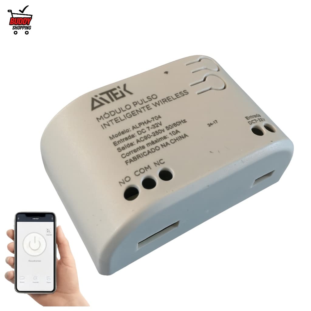 MÓDULO INTELIGENTE PARA PORTÃO ALPHA-704 AITEK | Wi-Fi Tuya App Alexa Google