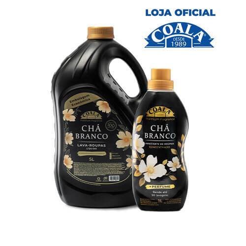 Kit Coala Laundry Chá Branco - 1 Lava Roupas Liquido 5L + 1 Amaciante Concentrado 1L
