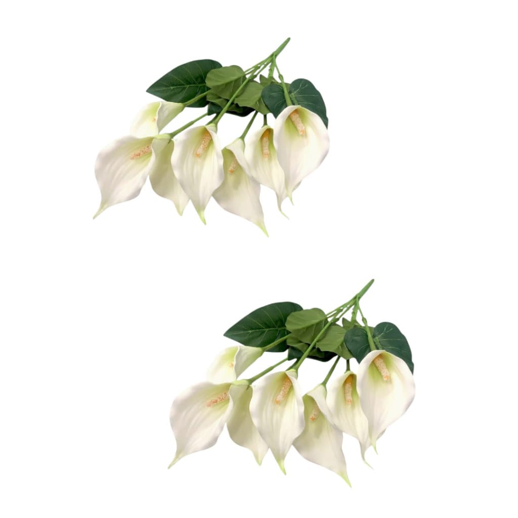 Kit 2 Buque Copo de Leite Branco X7 Flor Artificial 55CM