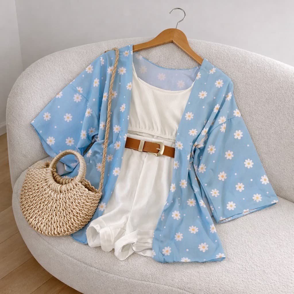 Kimono estampa margaridas