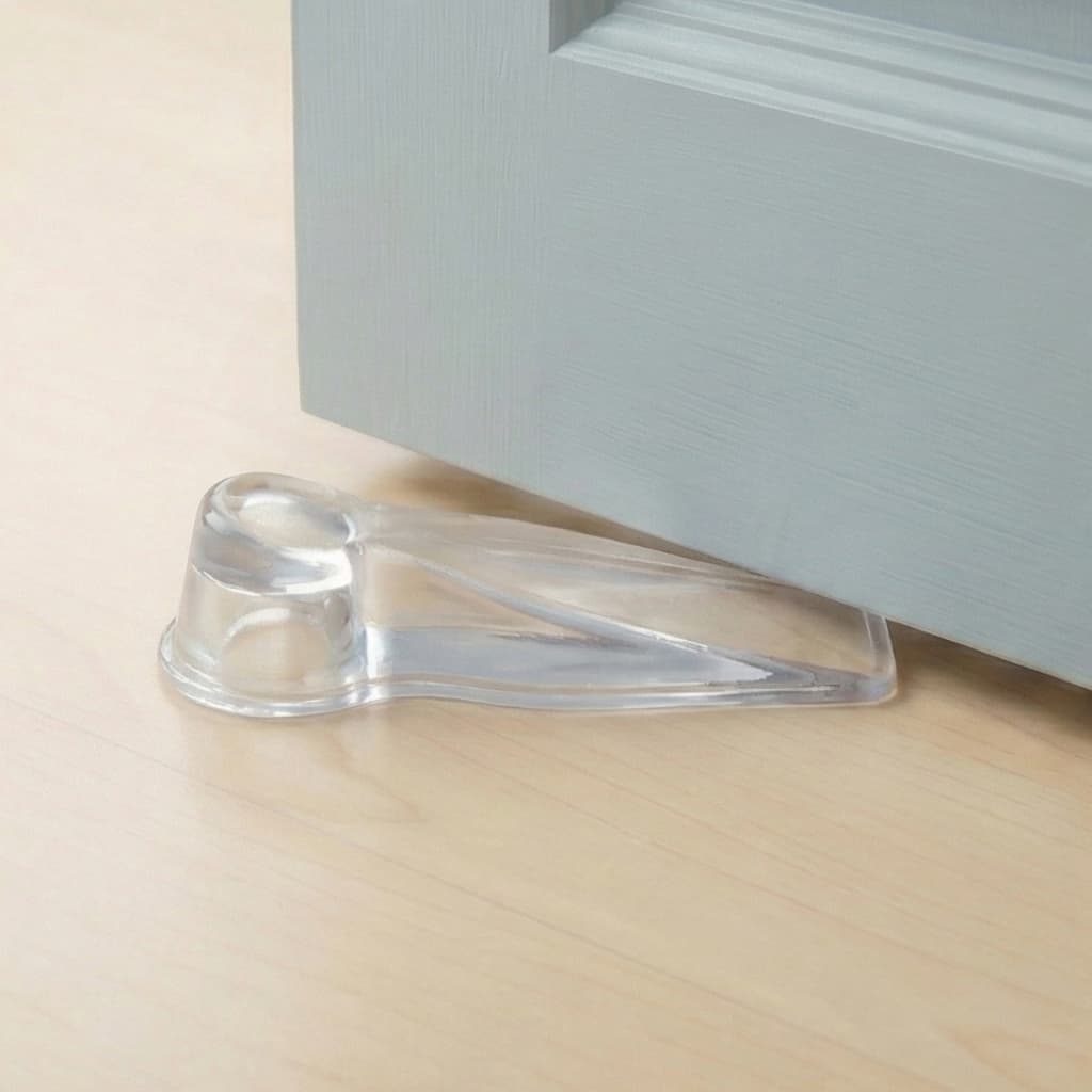 Kit 3 Aparador Peso De Porta Silicone Trava Segura Prendedor Fixador Cunha Prático Transparente